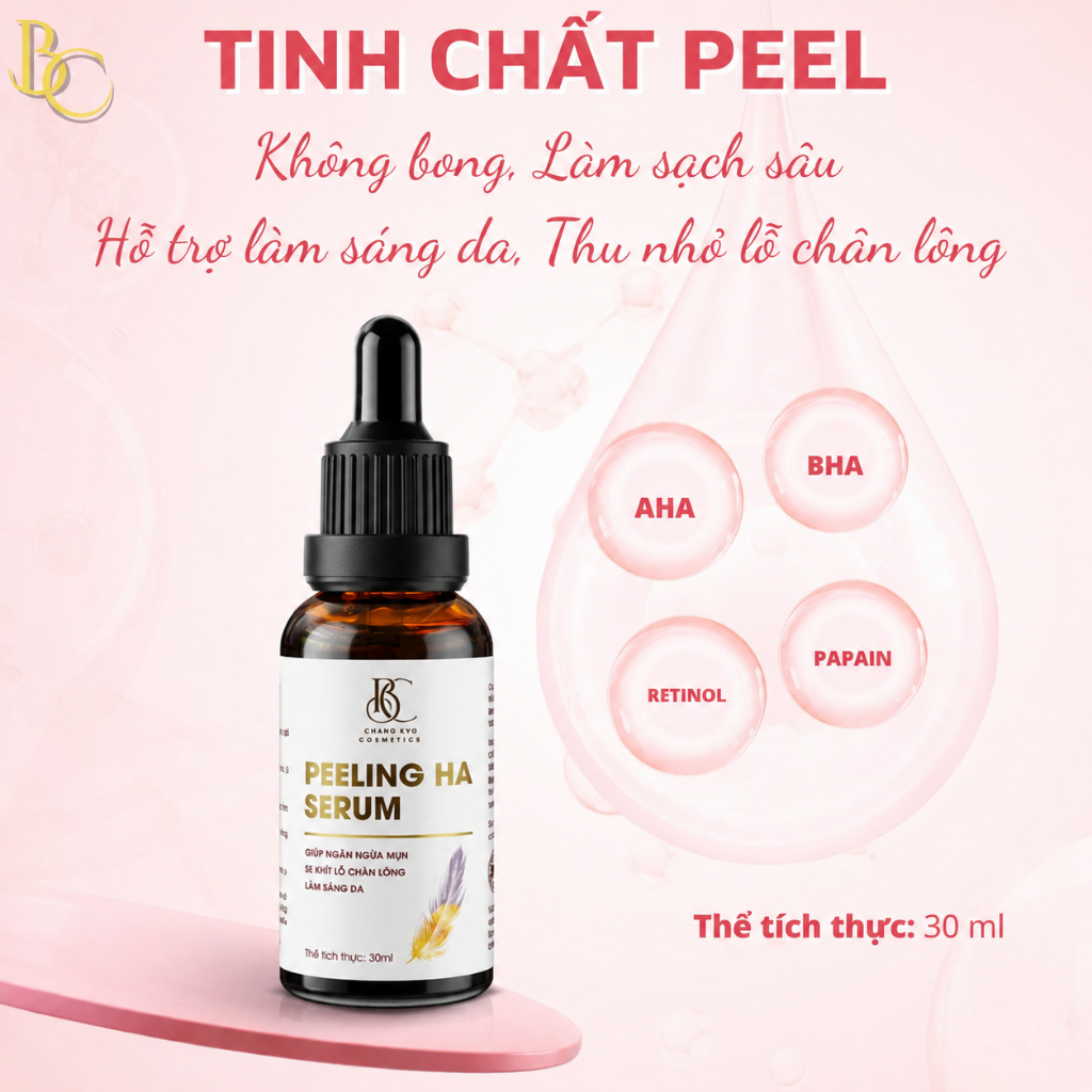 [ HOÀN TOÀN MỚI ] Peeling Ha Serum ( Giúp ngăn ngừa mụn, Se khít lỗ chân lông, Làm sáng da, Không sưng, Không bong )