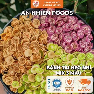 Bánh Tai Heo Nhí Mix 3 Màu, Giòn Xốp, Thơm Béo Hấp Dẫn, Đồ Ăn Vặt An Nhiên Foods
