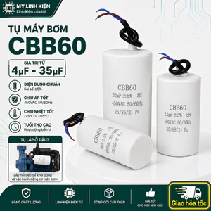 Tụ điện động cơ máy bơm CBB60 4uf - 35uf 450VAC chất lượng cao