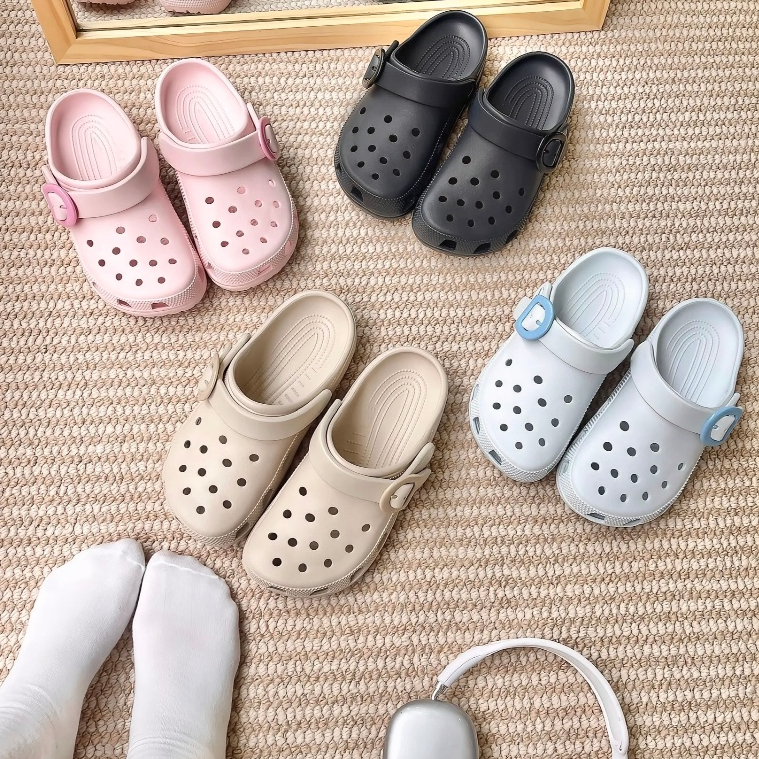 QH10 Dép sục ANYA Buckle Nam Nữ Có Khuy Cao 3cm Chất Liệu EVA An Toàn Nhẹ Êm - Đổi size