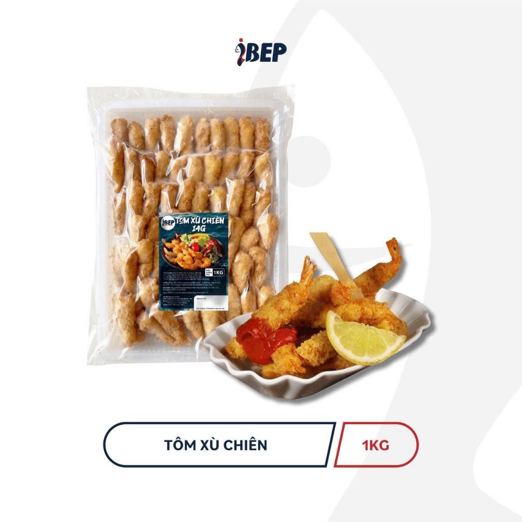 Tôm Xù Chiên iBep - Mỗi con 14g - Gói 1kg/240g