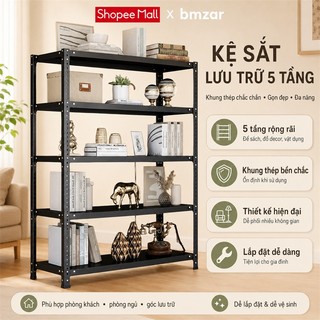 BMZAR Kệ Sắt V Lỗ Tấm Thép Dày Kệ Để Đồ Chịu Tải 50kg/Tầng Kệ Sắt Lắp Ghép Da Năng 3-6 Tầng