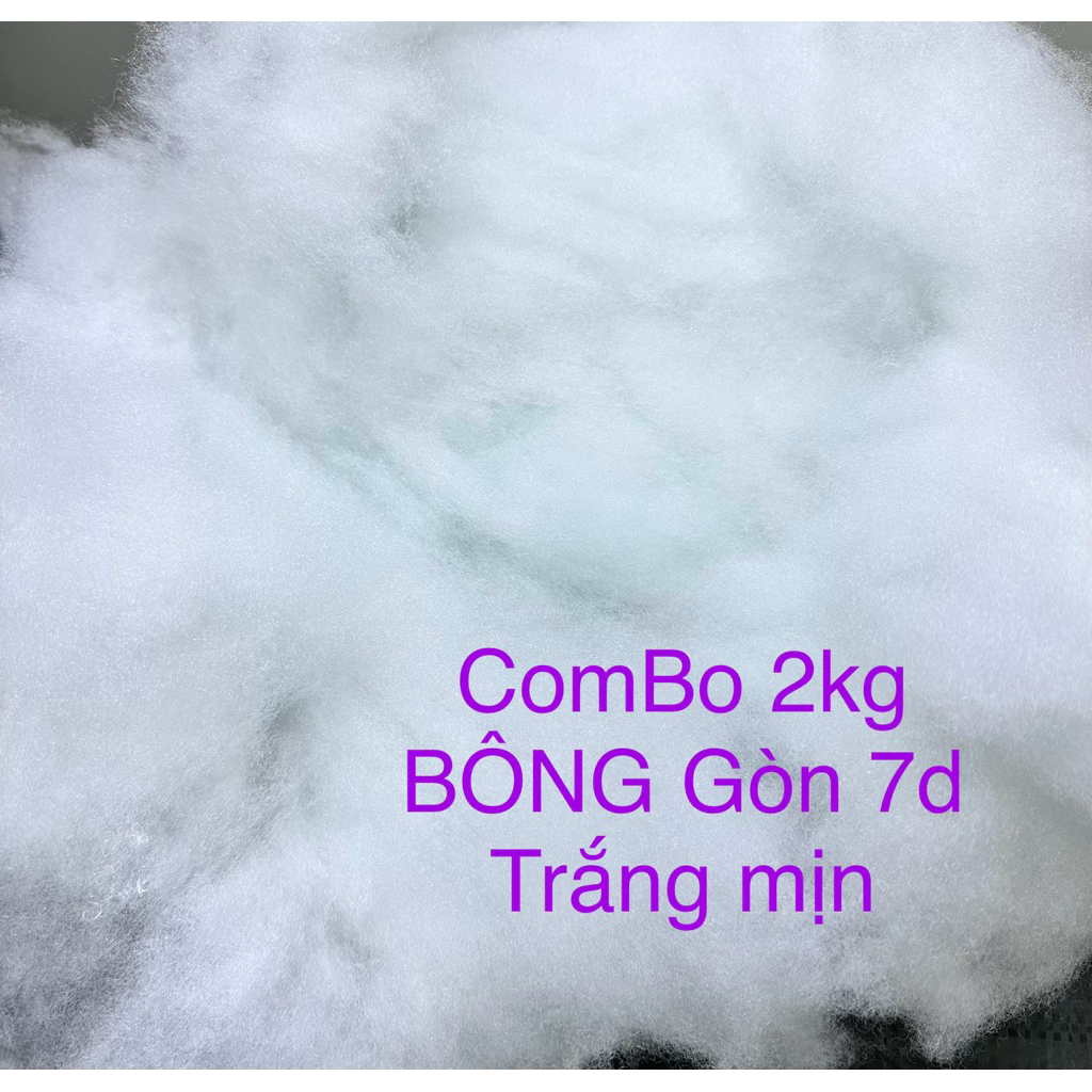 combo2kg Bông gòn nhồi gối không xẹp *Bông gòn polyester 7D đàn hồi cao