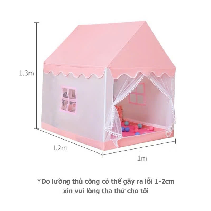 Lều Chơi Cho Bé Hình Ngôi Nhà Khung Nhựa Dễ Lắp Ráp Gấp Gọn Tạo Không Gian Riêng Cho Bé