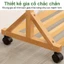 Giá Treo Quần Áo Gỗ Tre Thiết Kế Nhiều Nhánh Có Bánh Xe Xoay 360° Kích Thước 50-100cm Bảo hành