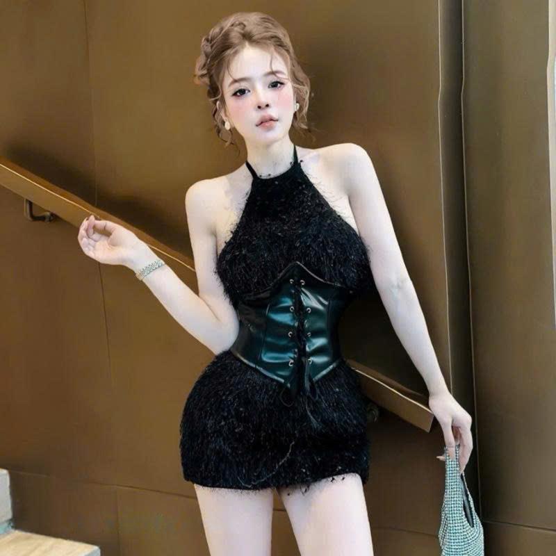 ( Hoả Tốc) Set Yếm Lông Có Mút kèm Quần Bảo Hộ Kèm Corset Eo Fom Đỉnh