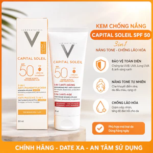 Vichy Capital Soleil Anti-Pigment SPF50+ Kem Chống Nắng Nâng Tông Che Phủ Nhẹ 50ml