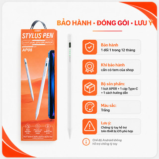 Bút Cảm Ứng REMAX AP08 Dual-System, Type-C, Chống Tỳ Tay, Hít Từ