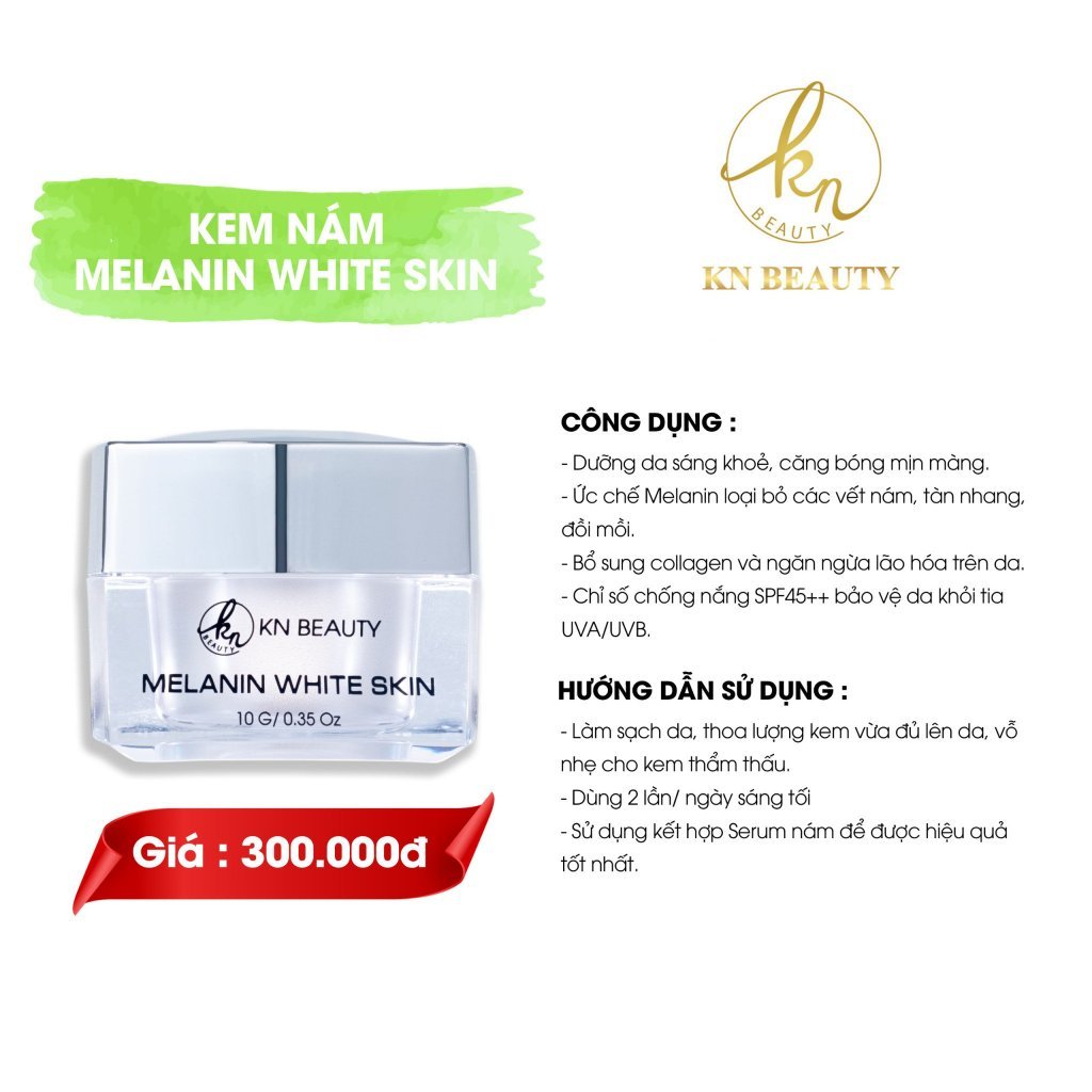 Kem dưỡng trắng KN Beauty ngừa nám sáng da chống nắng 10g DC09