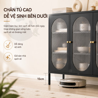 Tủ Sắt Cánh PC 3 Mặt Xuyên Sáng Cánh Vòm Chống Bụi Decor Phòng Khách Phong Cách Hàn Quốc Dễ Vệ Sinh