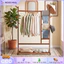 Giá Treo Quần Áo Gỗ Tre Thiết Kế Nhiều Nhánh Có Bánh Xe Xoay 360° Kích Thước 50-100cm Bảo hành