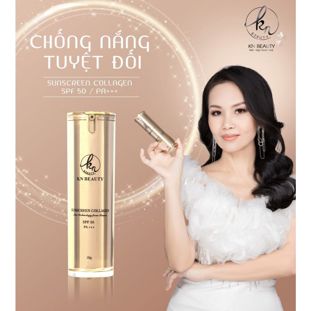 Kem chống nắng KN Beauty SPF 50+ dưỡng sáng mịn da Sunscreen Collagen  30g DC13