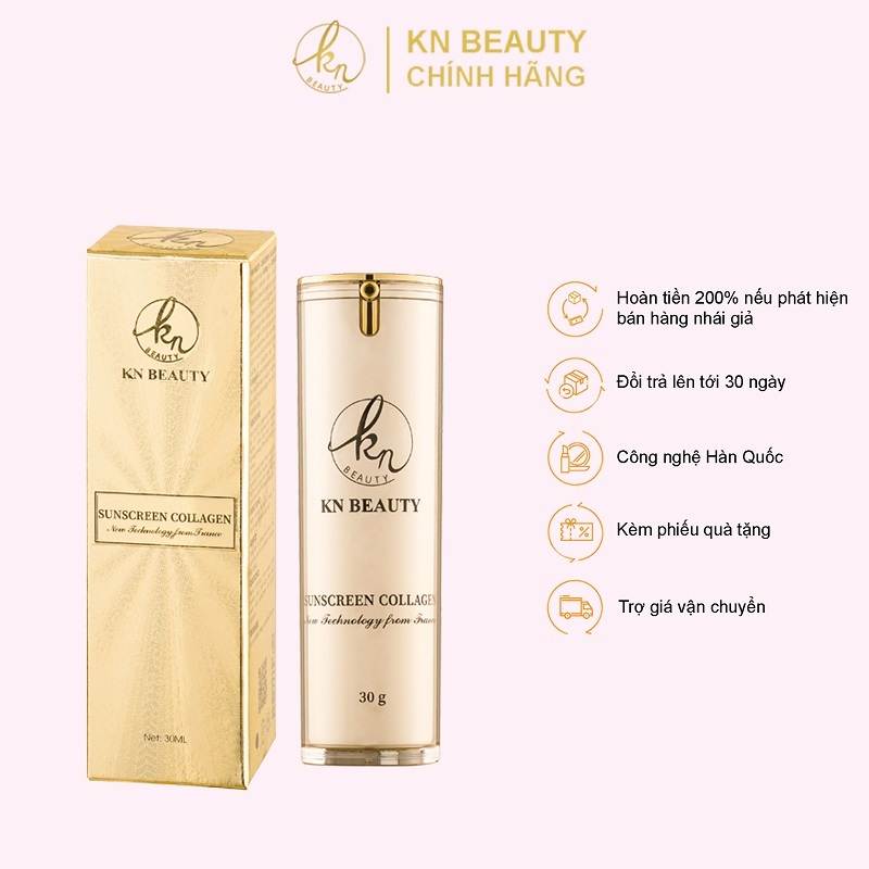 Kem chống nắng KN Beauty SPF 50+ dưỡng sáng mịn da Sunscreen Collagen  30g DC13