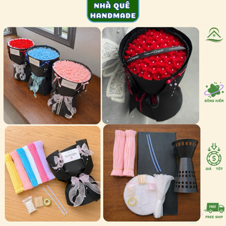 Phụ Kiện Làm Hoa Tú Cầu Kẽm Nhung 100 Bông - Kẽm Nhung, Keo Nến, Hạt Cườm, Que Tre