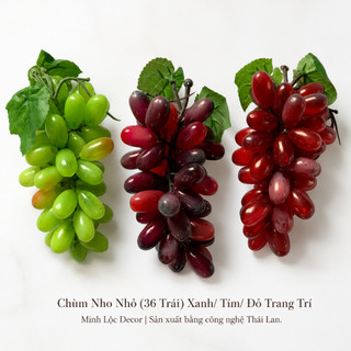 Chùm Nho Nhỏ Xanh/ Tím/ Đỏ (36 trái) trang trí | Trái Cây Nhựa foam, Trái Cây trang trí, Trái Cây Mô Hình