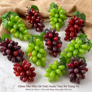 Chùm Nho Nhỏ Xanh/ Tím/ Đỏ (36 trái) trang trí | Trái Cây Nhựa foam, Trái Cây trang trí, Trái Cây Mô Hình