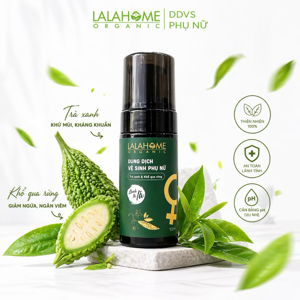{CÓ SẴN} Dung dịch vệ sinh phụ nữ LalaHome Organic 100ml, Mẹ bầu yên tâm dùng