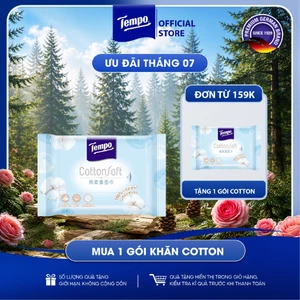 Khăn Cotton cao cấp Tempo dạng rút - làm từ cotton mềm mịn, an toàn cho da- Thương hiệu Đức