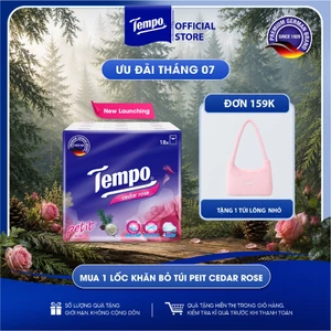 Khăn Giấy Bỏ Túi Cao Cấp Tempo Petit Hương Tuyết Tùng Hoa Hồng Cedar Rose 4 Lớp - Đức