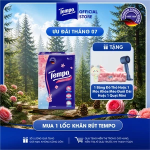 Khăn Giấy Rút Cao cấp Tempo Hương Sakura - 4 Lớp Bền Dai, An Toàn - Thương Hiệu Đức
