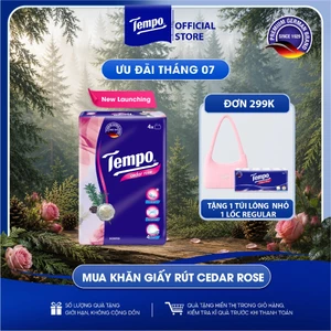 Khăn Giấy Rút Cao cấp Tempo Hương Tuyết Tùng Hoa Hồng Cedar Rose 4 Lớp Bền Dai - Thương Hiệu Đức