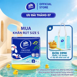 Khăn giấy rút cao cấp Vinda Deluxe 3 lớp 50 tờ size S (4 Gói)