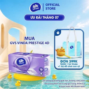 Giấy vệ sinh cao cấp Vinda Prestige 4D 3 lớp (8 Cuộn)