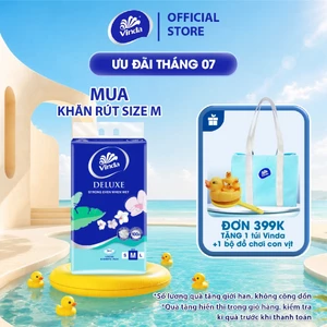 Khăn giấy rút cao cấp Vinda Deluxe 3 lớp 90 tờ size M (5 Gói)