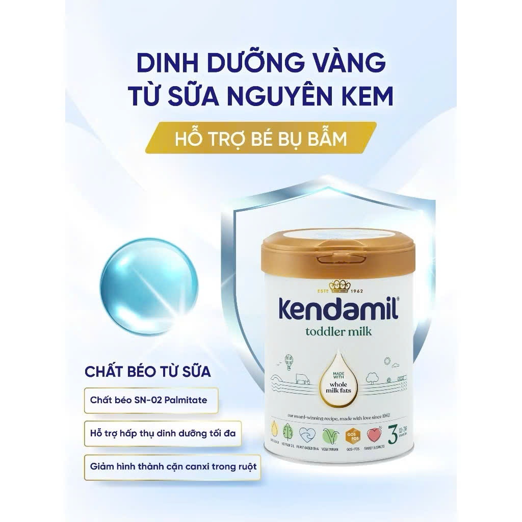 [COMBO 3 Lon] Sữa công thức Kendamil classic Đủ Số 1.2.3 800g Hàng Nhập Khẩu Anh Quốc