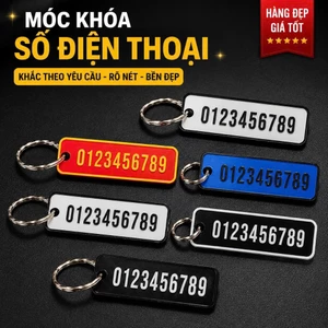 Móc Khóa Số Điện Thoại Theo Yêu Cầu - Chữ Nổi, Nhiều Màu