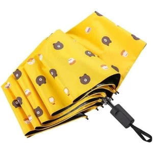 Ô che mưa Gấp Gọn hình gấu Brown, Ô che nắng chống tia UV vải 3 lớp dày dặn