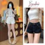 Quần Jean Short Ngắn Nữ Trắng Đen Cạp Trễ Lưng Cao Chất Jean Denim Basic Nâng Mông Tôn Dáng
