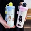 Bình Giữ Nhiệt 600ML Hoạ Tiết Mèo Con Dễ Thương Tặng Móc Khóa Trang Trí đẹp