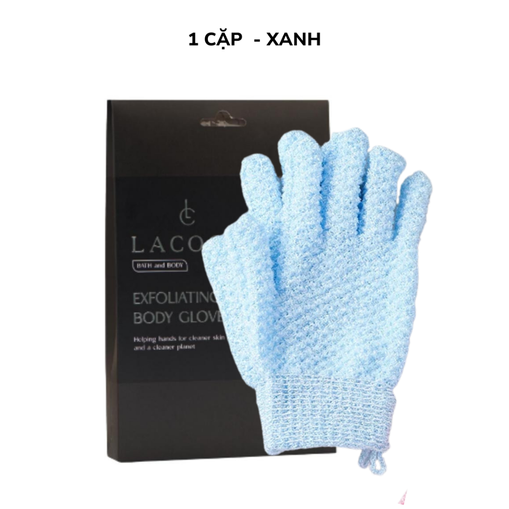 LACOON Găng Tay Tắm Tẩy Tế Bào Chết Da Mịn Sáng, Không Gây Kích Ứng, Phù Hợp Da Nhạy Cảm