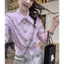 Áo sơ mi CN hồng sticker #sieucappp