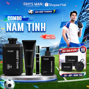 Bộ quà tặng-Sữa tắm gội 3in1 350ml & Sữa rửa mặt 100ml & Dung dịch vệ sinh 120ml & Nước hoa nam RHYS MAN
