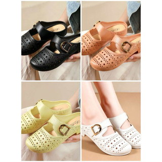Dép Sục Nữ Đục Lỗ Đế Êm Mũi Kín Chống Trơn Mang Hằng Ngày