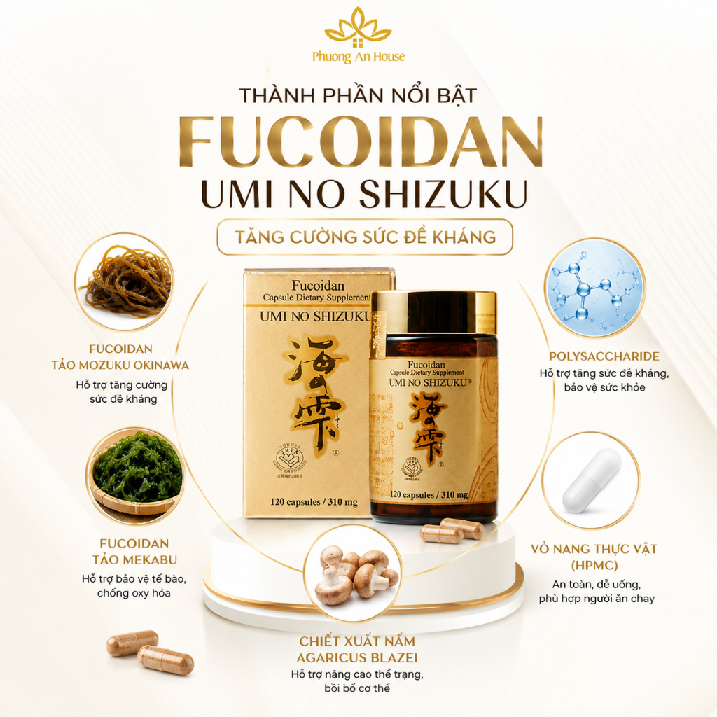 Thực Phẩm Bảo Vệ Sức Khỏe Fucoidan UMI NO SHIZUKU 120 Viên