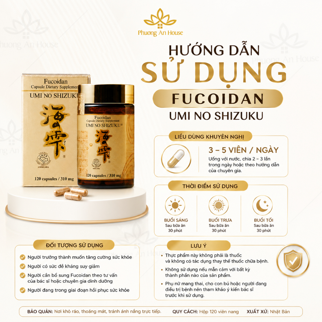 Thực Phẩm Bảo Vệ Sức Khỏe Fucoidan UMI NO SHIZUKU 120 Viên