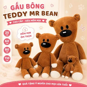 Gấu Bông Teddy Mr Bean Cao Cấp 25cm/60cm/80cm/110cm – Gấu Nâu Dễ Thương Mềm Mịn Ôm Ngủ Siêu Êm