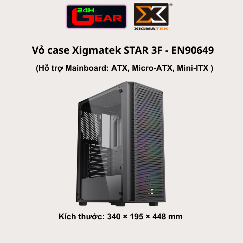 Vỏ máy tính CASE XIGMATEK STAR 3F - EN90649 (Kèm 3 fan/Hỗ trợ main :ATX, Micro-ATX, Mini-ITX) | BigBuy360 - bigbuy360.vn