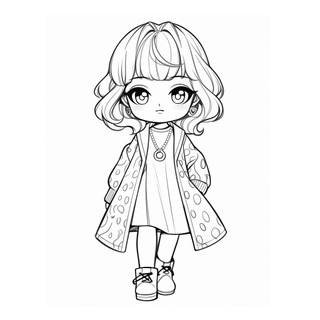 Bộ 25/50 Tranh Tô Màu Bé Gái Thời Trang Chibi Cho Bé, Giúp Luyện Phối Màu Và Sáng Tạo
