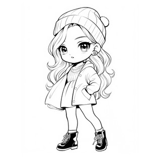 Bộ 25/50 Tranh Tô Màu Bé Gái Thời Trang Chibi Cho Bé, Giúp Luyện Phối Màu Và Sáng Tạo