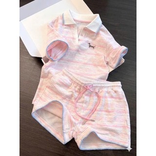 Bộ Đồ Nữ Ngắn Tay Cổ Polo Kẻ Ngang Joie Trendy - Bộ Mặc Nhà Kiểu Dáng Thể Thao Năng Động Tay Thêu Hình Dễ Thương