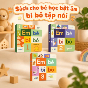 Em bé bi bô - Bộ sách 3 cuốn bồi cứng cho các bé độ tuổi từ 0-1-2-3 tuổi giai đoạn bật âm tập nói và phát triển ngôn ngữ