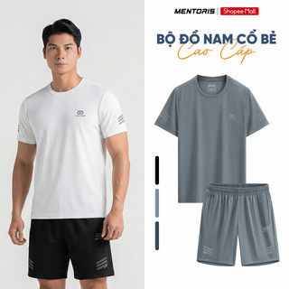 Bộ Thể Thao Nam MENTORIS Vải Thun Họa Tiết Tổ Ong, Form Regular Fit, Co Giãn Thoáng Khí MBT2607