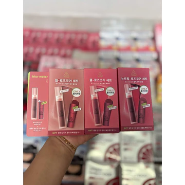 [Tặng son mini] Set son 3ce Blur Water Tint Rose Core