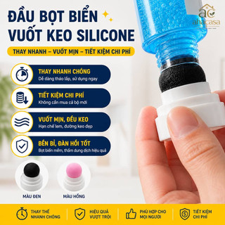 Đầu Bọt Biển Vuốt Keo Silicone Thay Đầu Nhanh, Tạo Đường Keo Mịn Đẹp, Dùng Cho Chai Vuốt Keo, Phụ Kiện Thi Công