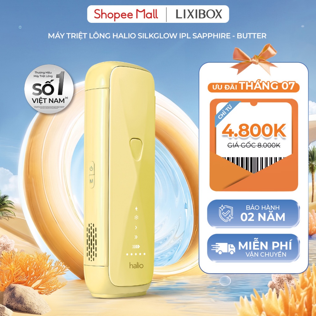 [CTĐB] Máy Triệt Lông Halio SilkGlow IPL Sapphire Cooling Hair Removal Device