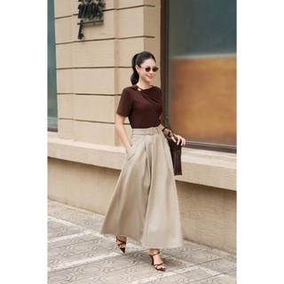 Áo Peplum Thun Nữ Công Sở Cổ Chéo Eo Thun CORA Thiết Kế Công Sở Charllot Thun Mát Tôn Dáng